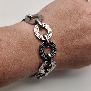 Cookie Lee 8 inch Bracelet Affirmations silver-tone